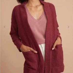 Marine Layer Birdseye Cardigan in Rhododendron | XS | Like New